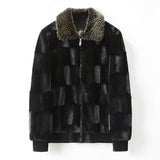 Men's Vintage Imitation Fur Warm Thickened Lapel Jacket 28403659M