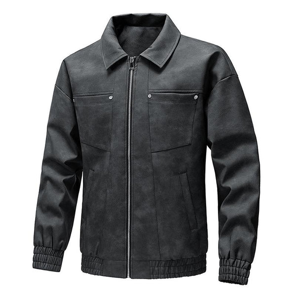 Men's Biker Lapel Zip-Up Jacket 18869924X