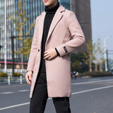 Men's Solid Color Lapel Trench Coat 97218593X
