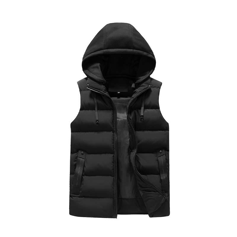 Men's Autumn And Winter Casual Hat Detachable Down Cotton Vest 04602358K