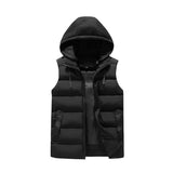 Men's Autumn And Winter Casual Hat Detachable Down Cotton Vest 04602358K