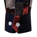 Men's Fashion Plaid Lapel Long Sleeve Shirt 61123203X