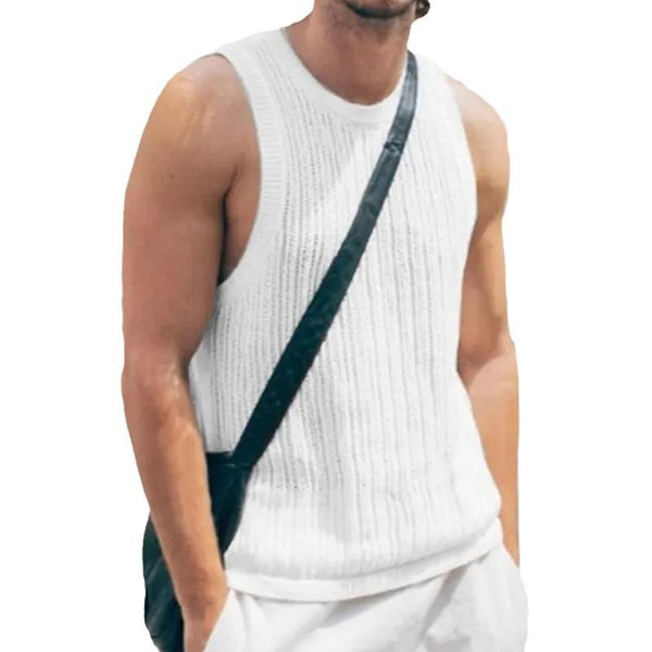 Men's Casual Knitted Crew Neck Tank Top 89853126TO