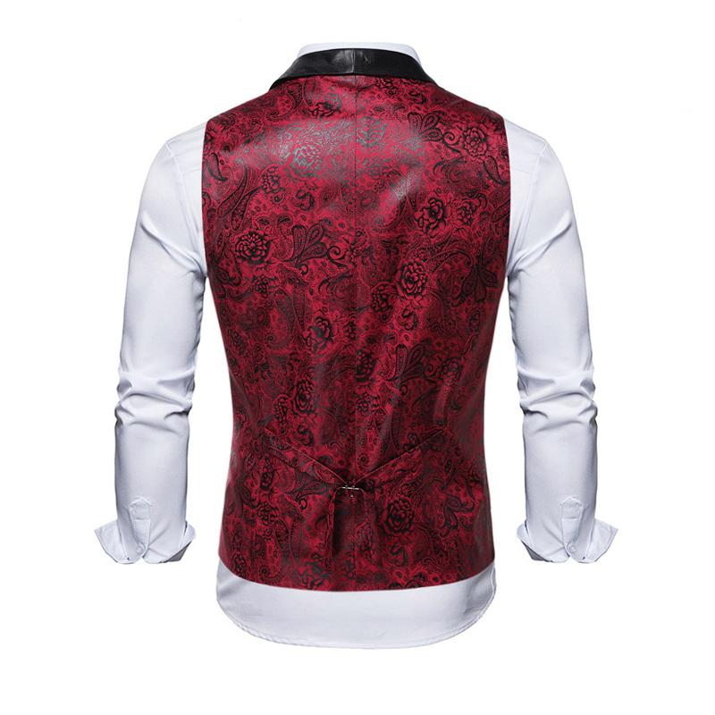 Uomini'S Gilet da abito monopetto vintage con colletto alla frutta verde 57342905Y