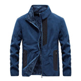 Men's Casual Outdoor Polar Fleece Stand Collar Windproof Zipper Jacket 49490674M