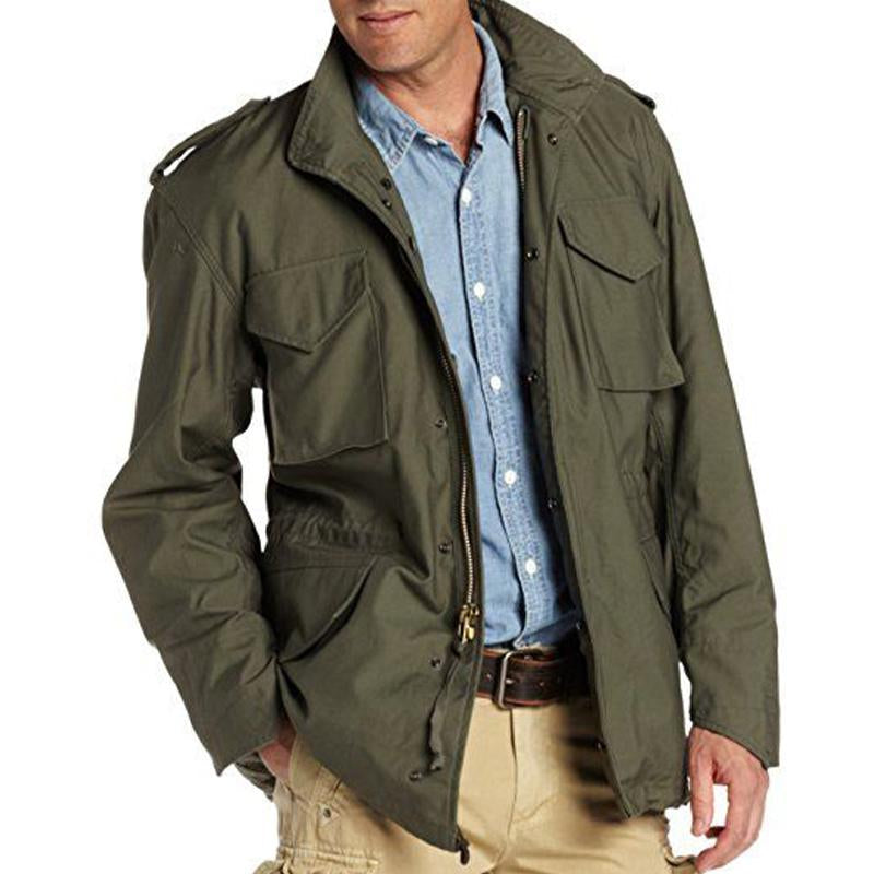 Men's Army Green Autumn and Winter Windbreaker Jacket 98812325U