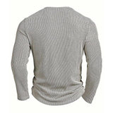 Men's Casual Striped Henley Neck Sweatshirt 83457168X