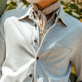 Men's Casual Solid Color Lapel Button-Down Long Sleeve Shirt 24233578M