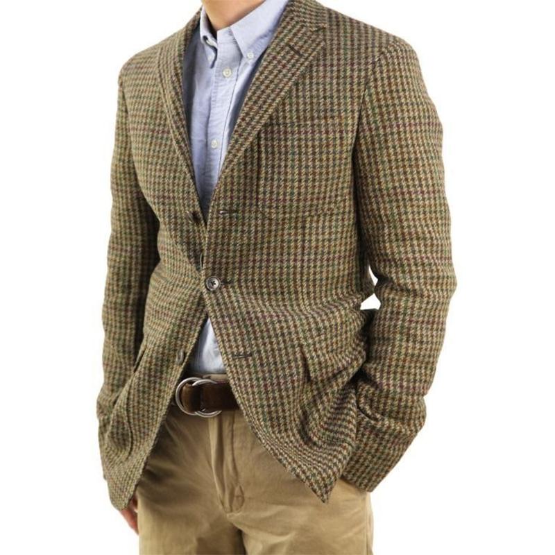 Blazer à boutonnage simple en mélange de laine pour homme 11381844X