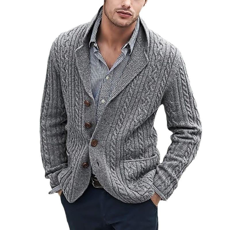 Men's Vintage Lapel Single Breasted Knit Casual Cardigan 92022446Z ...