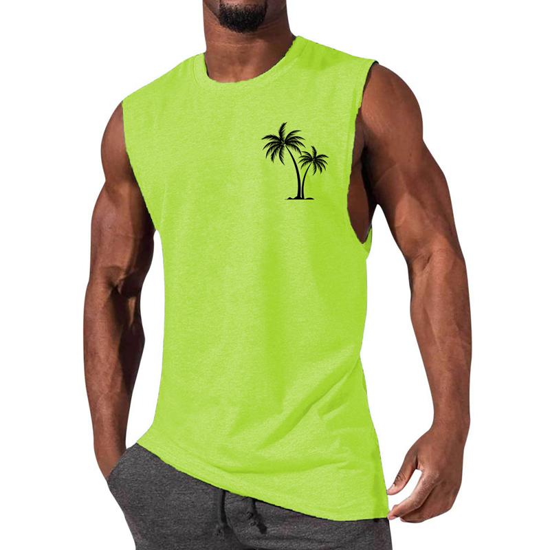 Camiseta deportiva informal con cuello redondo y estampado para hombre 12305907X