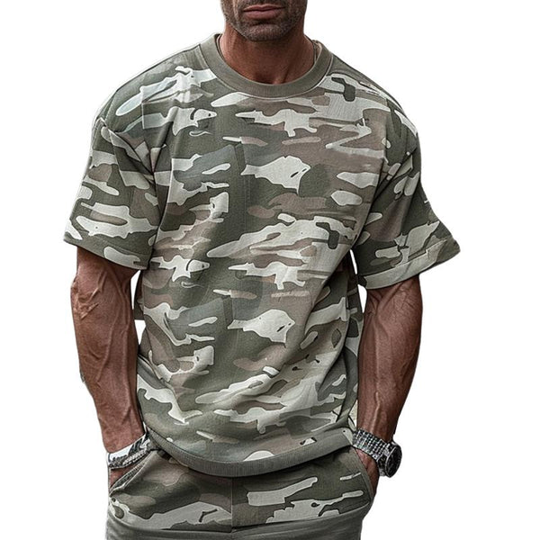 Men's Crew Neck Camo Short Sleeve T-shirt 53553195X