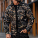 Men's Camouflage Patchwork Lapel Jacket 45375689X