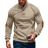 Men's Casual Stand-up Collar Kangaroo Pocket Loose Long-sleeved Sweatshirt 72785647M