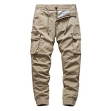 Men's Solid Color Multi-pocket Elastic Waist Cargo Pants 08464355Z