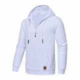 Men's Casual Waffle Hooded Long Sleeve Zipper Jacket 45184006M