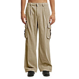 Men's Solid Color Corduroy Multi-pocket Cargo Pants 25400534Z