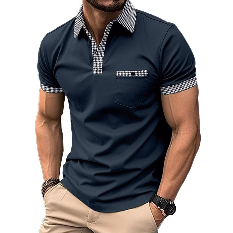 Men's Button Down Colorblock Sports Polo Shirt Short Sleeve T-Shirt 86 ...