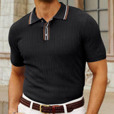 Men's Casual Knitted Short Sleeve Lapel POLO 56596083X