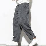 Men's Loose Casual Solid Color Corduroy Drawstring Pants 48440130Y