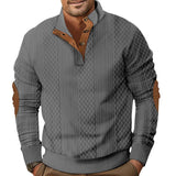 Men's Casual Color Block Jacquard Stand Collar Sweatshirt 64505085Y