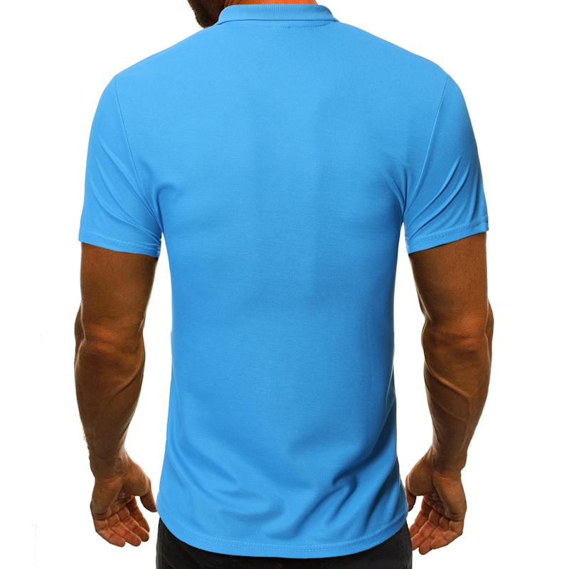 Men's Solid Lapel Short Sleeve Polo Shirt 80301954Z