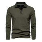 Men's V Neck Lapel Long Sleeve T-Shirt 44630040U