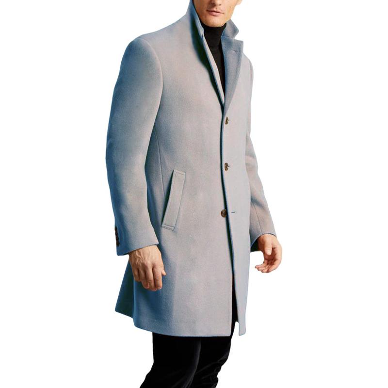 Men's Solid Color Single Breasted Lapel Coat 29195403X