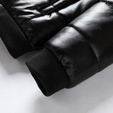 Men's Fleece Lapel PU Leather Thick Coat 00208993Z
