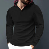 Men's Casual Solid Color Waffle Hooded Long Sleeve T-Shirt 28805241Y