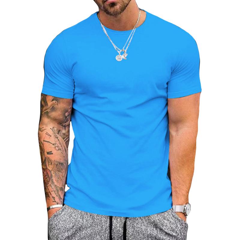 Men's Simple Solid Color Short-sleeved T-shirt 00710819TO