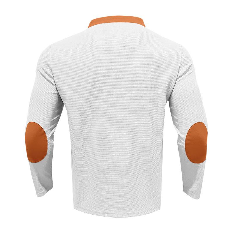 Men's Casual Waffle Colorblocked V-neck Slim Fit Long Sleeve T-shirt 96851760M