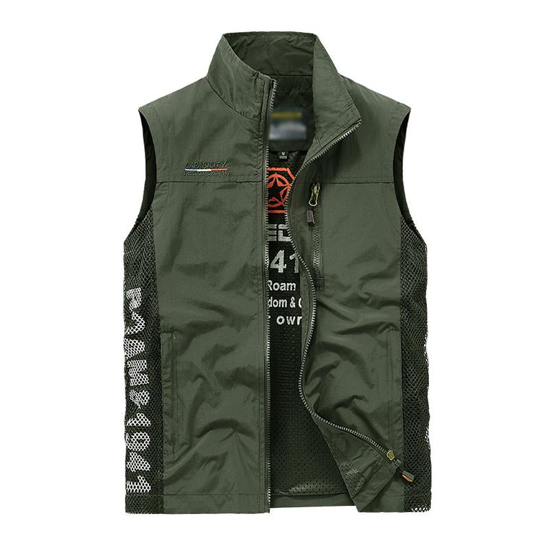 Men's Casual Quick Dry Breathable Patchwork Outdoor Fishing Vest 85381155M