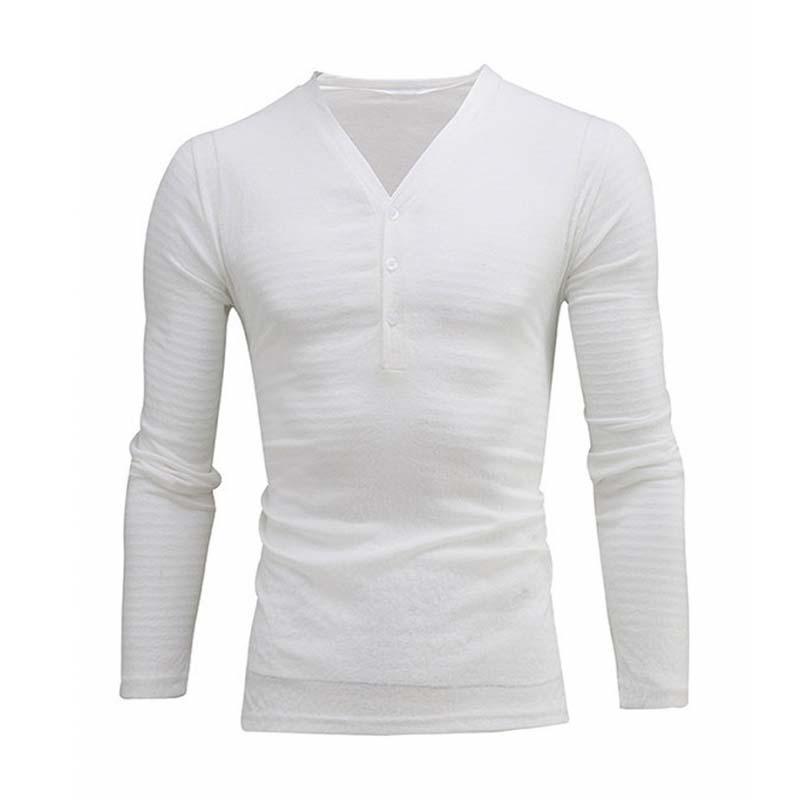 Men's Classic Casual V-Neck Long Sleeve T-Shirt 03851336K