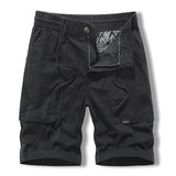 Men's Casual Washed Cotton Loose Multi-Pocket Cargo Shorts 25995621M