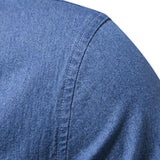 Men's Solid Color Casual Long Sleeve Denim Shirt 04585053X