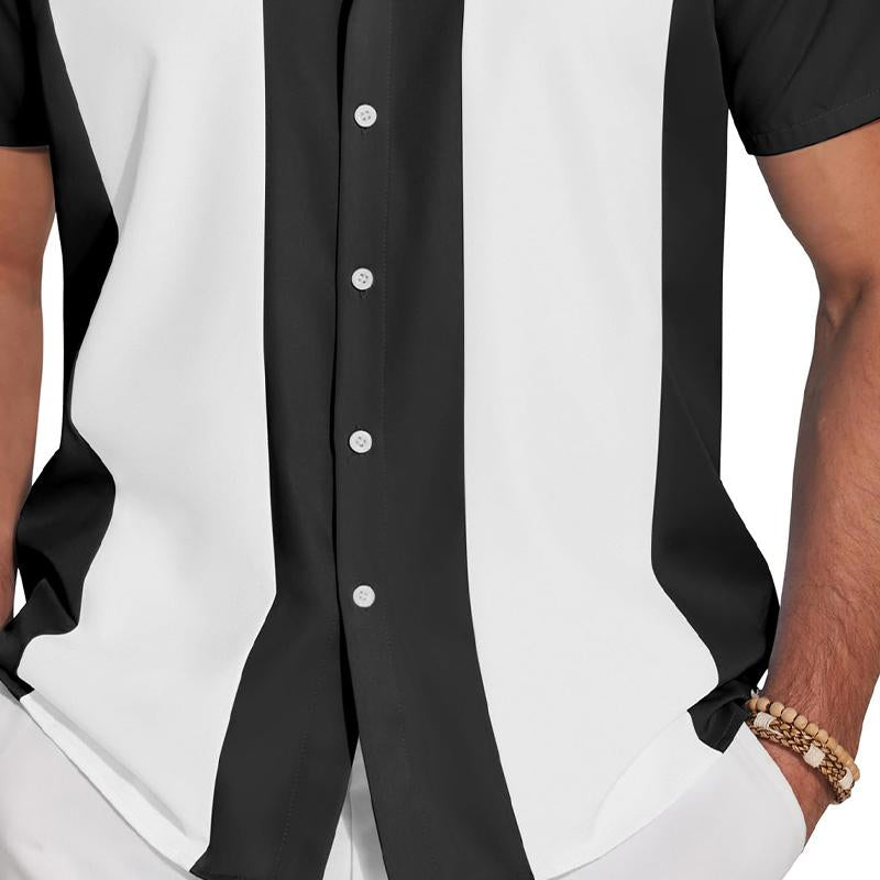Men's Casual Striped Short Sleeve Shirt 57556807X