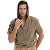 Men's Solid Color Short-sleeved Hoodie 54486177X
