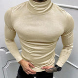 Men's Long Sleeve Solid Color Turtleneck Bottoming Sweater 44604191X