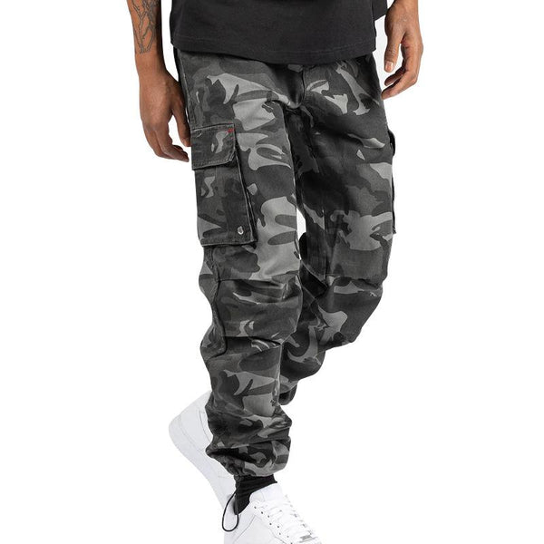Men's Casual Cotton Camouflage Multi-Pocket Cargo Pants 17419497M
