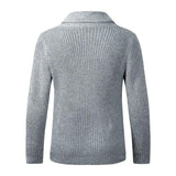 Men's Casual Solid Color Lapel Single Breasted Knit Cardigan 22591638M