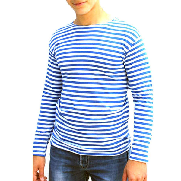 Men's Striped Round Neck Long Sleeve T-Shirt 54391188X