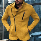 Men's Solid Color Stand Collar Zipper Jacket 13357380X