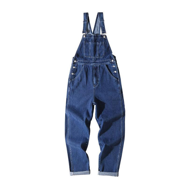 Men's Vintage Loose Pocket Cargo Denim Overalls 81125239M