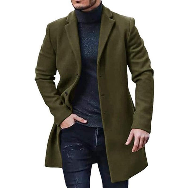 Men's Casual Solid Color Button Suit Collar Jacket Coat 56773535X