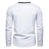 Men's Vintage Colorblock Henley Collar Long Sleeve T-Shirt 70047921Y