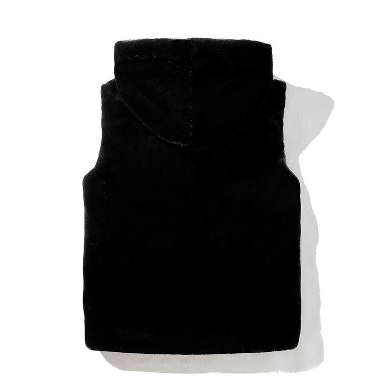 Men's Faux Mink Hooded Vest 38958877U