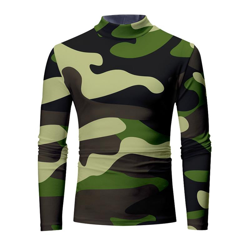 Men's Printed Crew Neck Long Sleeve T-Shirt 75682084X