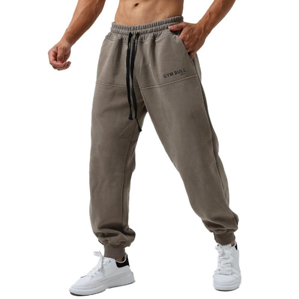 Men's Loose Elastic Solid Color Sports Pants 38835123X