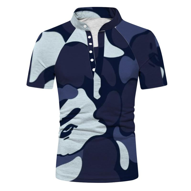 Men's Color Block Camouflage Print Casual T-Shirt 13743195X